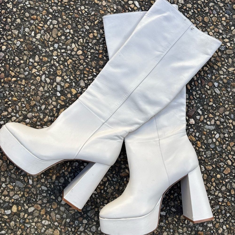 Larroude mega platform chunk heel 90’s y2K style spice girl knee boots BIBA 10